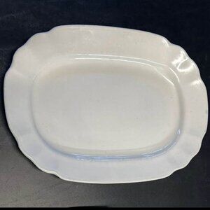Vintage White Wedgwood & Co England RoyalStone China Scalloped Platter Pre-owned